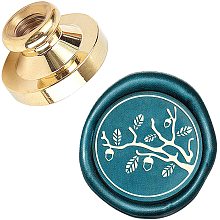 Pandahall Elite Wax Seal Stamp, 25mm Tree Branches Pattern Retro Brass Head Sealing Stamps, Removable Sealing Stamp for Wedding Envelopes Letter Card Invitations Bottle Decoration