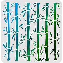 FINGERINSPIRE Bamboo Drawing Painting Stencils Templates (11.8x11.8inch) Plastic Bamboo Stencils Decoration Square Bamboo Stencils for Painting on Wood, Floor, Wall and Fabric