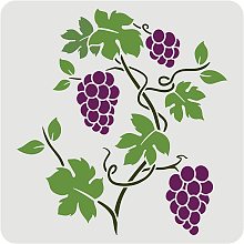 FINGERINSPIRE Grapevine Stencil 11.8x11.8 inch Small Grape Wall Stencil Template Classic Grape Vine Border Stencils Plastic Reusable Grapevine Wall Decor Stencil for Painting on Wood Floor Wall