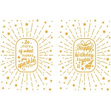 GLOBLELAND 3Pcs Happy Birthday Sparkle Background Hot Foil Plate for DIY Foil Paper Embossing Scrapbooking Decor Greeting Cards Making Christmas Wedding Birthday Thanksgiving Invitation