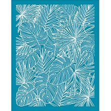 OLYCRAFT 4x5 Inch Monstera Clay Stencils Dypsis Lutescens Silk Screen for Polymer Clay Tropical Plant Leaf Silk Screen Stencils Mesh Transfer Stencils for Polymer Clay Jewelry Making