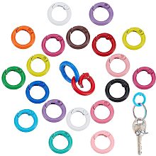 PandaHall Elite 30pcs 15 Colors Spring O Rings, 20mm Spring Ring Clasp O Rings Round Keychain Key Ring Clips Snap Clip Hook Trigger Spring Keyring Buckle for Keychains Bag Purse Handbag Collars Bags