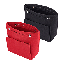 WADORN 2Pcs 2 Colors Felt Purse Organizer Insert, Toiletry Bag Organiser Accessories, Rectangle, Mixed Color, 9x20.5x17.5cm, 1pc/color