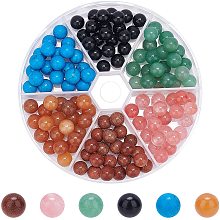 Arricraft 130 Pcs Undrilled Gemstone Beads 8mm, Natural & Synthetic Stone Beads, Polished Rock Beads for Jewelry Making