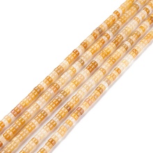 Honeyhandy Natural Yellow Aventurine Beads Strands, Heishi Beads, Flat Round/Disc, 4~4.5x2.5mm, Hole: 0.6mm, about 152pcs/strand, 15.04''(38.2cm)