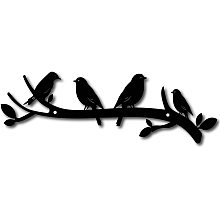 CREATCABIN Love Birds on a Branch Metal Wall Decor Tree Art Metal Bird Garden Wall Art Signs Black Hanging for Christmas Halloween Home Decoration Indoor Outdoor Garden Aesthetic Bedroom 12x4inch