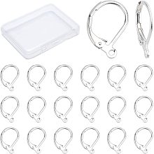 CREATCABIN 1 Box 40Pcs 925 Sterling Silver Leverback Earrings Hooks Lever Back Brass French Ear Wires with Open Loop Hypoallergenic for Man Women Styling Dangle Earring DIY Crafts Findings