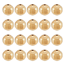 DICOSMETIC Brass Beads, Nickel Free, Round, Real 18K Gold Plated, 11x11.5mm, Hole: 1.8mm, 20pcs/box