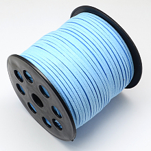 Faux Suede Cord, Faux Suede Lace, Light Sky Blue, 2.7x1.4mm; about 90m/roll