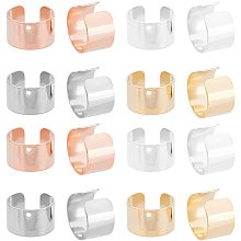 DICOSMETIC 40pcs 4 Colors Stainless Steel Cuff Earrings Fake Helix Cuff Earrings Conch Cuffs Earrings Non-Pierced Earring Setting Adjustable Clip-on Earring Findings for DIY Jewelry Making Craft