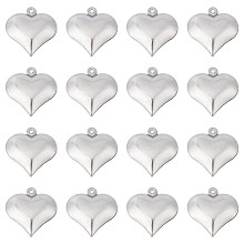 SUNNYCLUE 1 Box 100Pcs Valentines Day Puff Heart Charm 316 Stainless Steel Love Charms Silver Hearts Charms for Jewelry Making Charms DIY Necklace Earrings Crafts Women Adult Supply