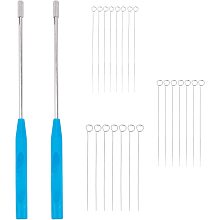 OLYCRAFT 2Pcs Reusable Inoculating Loop Holders with 60Pcs Nichrome Inoculate Wires Chromeplate Inoculating Stick Inoculation Rod for Bacteria Cell Tissue Culture Lab