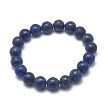 Honeyhandy Natural Lapis Lazuli Bead Stretch Bracelets, Dyed, Round, 2-1/8 inch~2-3/8 inch(5.5~6cm), Bead: 8mm