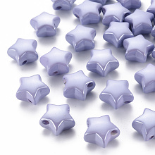 Honeyhandy Opaque Acrylic Beads, Pearlized, Star, Medium Purple, 20.5x21x12.5mm, Hole: 3.5mm