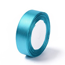 Honeyhandy Satin Ribbon, Deep Sky Blue, about 1 inch(25mm) wide, 25yards/roll(22.86m/roll)