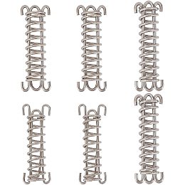 SUPERFINDINGS 6Pcs 3 Size Stainless Steel Camping Tent Spring Buckle Premium Swing Spring Awning Rope Tensioner Tent Spring Buckle for Tarps Tents Wire Racks Camping Accessories