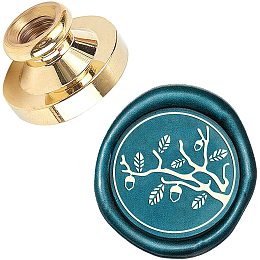 Pandahall Elite Wax Seal Stamp, 25mm Tree Branches Pattern Retro Brass Head Sealing Stamps, Removable Sealing Stamp for Wedding Envelopes Letter Card Invitations Bottle Decoration