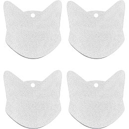 BENECREAT 20 Pack 2 Inch Fox Shaped Stamping Blank Tag Aluminum Blank Pendants with Storage Box for Necklace Bracelet Dog Tags Making