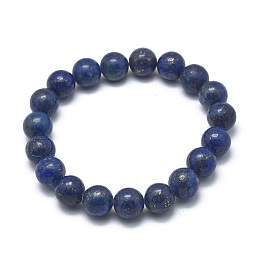 Honeyhandy Natural Lapis Lazuli(Dyed) Bead Stretch Bracelets, Dyed, Round, 2-1/8 inch~2-3/8 inch(5.5~6cm), Bead: 8mm