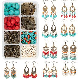 SUNNYCLUE 1 Box DIY 8 Pairs Star Moon Sun Dangle Earrings Making Kit  Turquoise Beads Jewelry Making Accessories Supplies Bohemian Style Charms  DIY