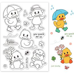 GLOBLELAND Animals Silicone Clear Stamps Ducks Transparent Stamps for Birthday Easter Valentine's Day Cards Making DIY Scrapbooking Photo Album Decoration Paper Craft