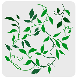 FINGERINSPIRE Delicate Vine Stencil 30x30cm Plant Leaves Reusable Mylar Drawing Template Use for Painting on Floor, Wall DIY Farmhouse Home Decor Wood Signs Pillows