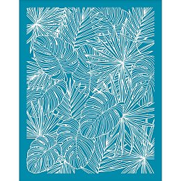 OLYCRAFT 4x5 Inch Monstera Clay Stencils Dypsis Lutescens Silk Screen for Polymer Clay Tropical Plant Leaf Silk Screen Stencils Mesh Transfer Stencils for Polymer Clay Jewelry Making