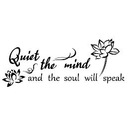 SUPERDANT Yoga Wall Stickers Quiet The Mind and The Soul Will Speak Lotus Black Vinyl Wall Decal Art Letters Quotes Yoga Lotus Meditation Decor for Home Bedroom Apartment Living Room Work Office