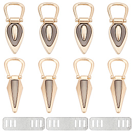 WADORN 8pcs Metal Bag Chain Buckle, 2 Styles Metal Side Clip Buckle with Side Loop Purse Suspension Clasp Handbag Chain Hanger Buckles Strap Connector Buckle Hardware for DIY Purse Shoulder Making