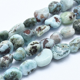 Honeyhandy Natural Larimar Bead Strands, Nuggets, 5~8mm, Hole: 0.8mm, about 45~47pcs/strand, 15.7 inch(40cm)