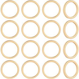 Beebeecraft 1 Box 50Pcs O Rings Link Charms 18K Gold Plated Tibetan Style Smooth Polish Round Ring Connectors Charms for Jewelry Making Necklace Bracelet DIY Crafts