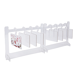 SUPERFINDINGS Transparent Acrylic Mini Photocard Hanger Rack, Holds Up to 4 Cards, Clear, Finish Product: 4.5x19x14.5cm, about 7pcs/set