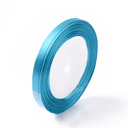 Honeyhandy Single Face Satin Ribbon, Polyester Ribbon, Deep Sky Blue, 1/4 inch(6mm), about 25yards/roll(22.86m/roll), 10rolls/group, 250yards/group(228.6m/group)