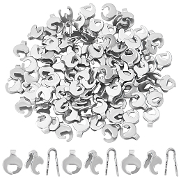 DICOSMETIC 100Pcs Pendant Clasp Connectors U Shape Stainless Steel Pendants Bails Adjustable Pinch Bails Small Dangle Charm Clips Flat Charm Clasp Findings for Jewelry Crafts Making