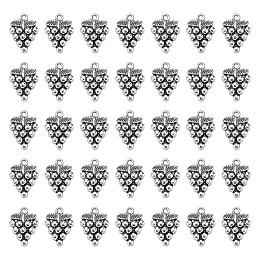 SUNNYCLUE 100Pcs Grape Tibetan Style Alloy Pendants, Cadmium Free & Lead Free, Antique Silver, 20x14.5x4mm, Hole: 1mm