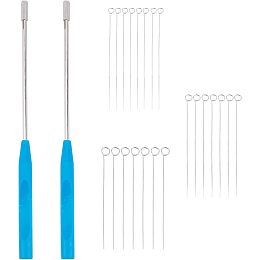 OLYCRAFT 2Pcs Reusable Inoculating Loop Holders with 60Pcs Nichrome Inoculate Wires Chromeplate Inoculating Stick Inoculation Rod for Bacteria Cell Tissue Culture Lab