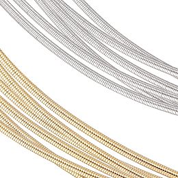 BENECREAT 18 Gauge Round Flexible Coil Wire, Gold and Silver Spiral Copper Wire, French Gold and Silver Wire, Metallic Wire for Garment Decoration Embroidery and Jewelry Making