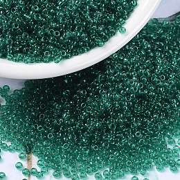 Honeyhandy MIYUKI Round Rocailles Beads, Japanese Seed Beads, 15/0, (RR147) Transparent Emerald, 1.5mm, Hole: 0.7mm, about 5555pcs/10g