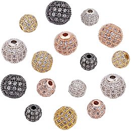 hot sale round skull leopard head micro pave cz brass zirconia beads for diy 