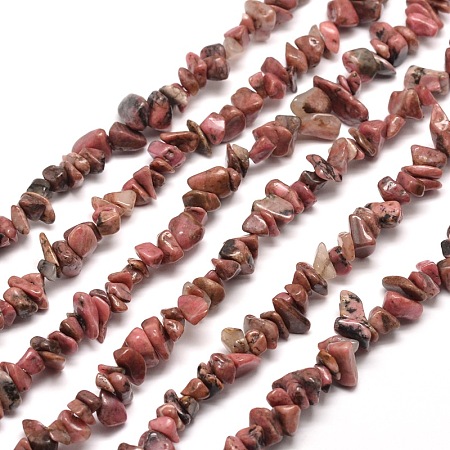 ARRICRAFT Natural Rhodonite Chip Bead Strands, 5~8x5~8mm, Hole: 1mm, about 31.5 inches