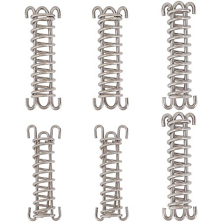 SUPERFINDINGS 6Pcs 3 Size Stainless Steel Camping Tent Spring Buckle Premium Swing Spring Awning Rope Tensioner Tent Spring Buckle for Tarps Tents Wire Racks Camping Accessories