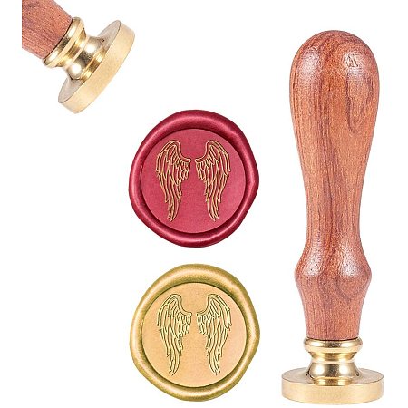 CRASPIRE Wax Seal Stamp, Wax Sealing Stamps Wings Vintage Wax Seal Stamp Retro Wood Stamp Removable Brass Seal Wood Handle for Wedding Invitations Embellishment Bottle Decoration Gift Packing