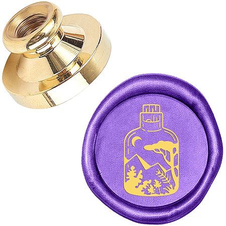 Pandahall Elite Wax Seal Stamp, 25mm Rainforest in Bottle Retro Brass Head Sealing Stamps, Removable Sealing Stamp for Wedding Envelopes Letter Card Invitations Bottle Decoration