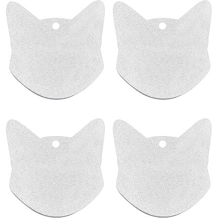 BENECREAT 20 Pack 2 Inch Fox Shaped Stamping Blank Tag Aluminum Blank Pendants with Storage Box for Necklace Bracelet Dog Tags Making