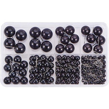 Arricraft 4/6/8/10/12/14mm Doll Eyes Plastic Safety Eyes Stuffed Toy Eyes Kit for Wool Needle Felting Bears Dolls Decoys Sewing Clay Figures Making （206pcs Totally）