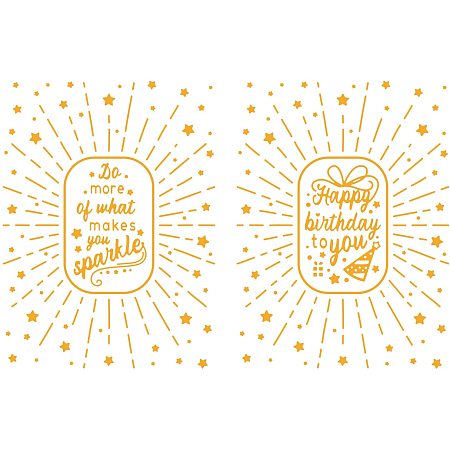 GLOBLELAND 3Pcs Happy Birthday Sparkle Background Hot Foil Plate for DIY Foil Paper Embossing Scrapbooking Decor Greeting Cards Making Christmas Wedding Birthday Thanksgiving Invitation
