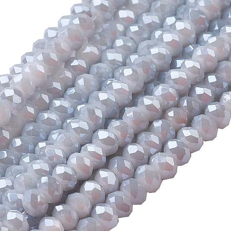NBEADS 10 Strands of 2mm Smoky Gray Faceted Rondelle Glass Beads for Jewellery Making Crafts