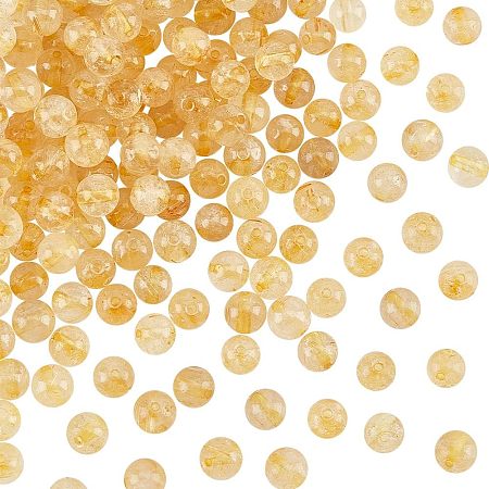 OLYCRAFT About 182Pcs 5mm Natural Rutilated Quartz Beads Natural Stone Bead Grade A Smooth Round Loose Gemstone Beads Natural Crystal Energy Stone Beads for DIY Craft Bracelet Necklace Jewelry Making
