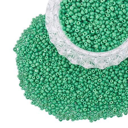 ARRICRAFT 6/0 Glass Seed Beads Round Pony Bead Diameter 4mm About 4500Pcs for Jewelry DIY Craft Green Opaque Colors