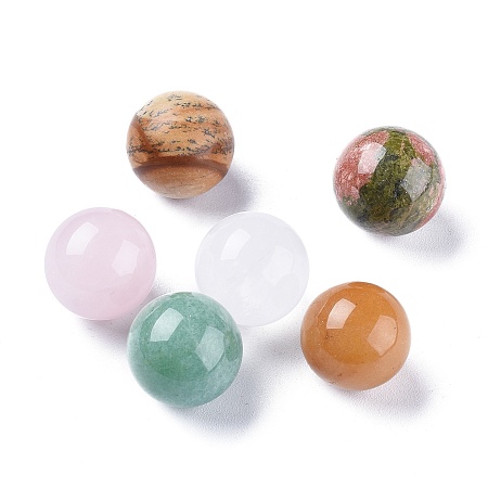 ARRICRAFT Gemstone Beads, Gemstone Sphere, No Hole/Undrilled, Round, Antique White, 17.5~18mm